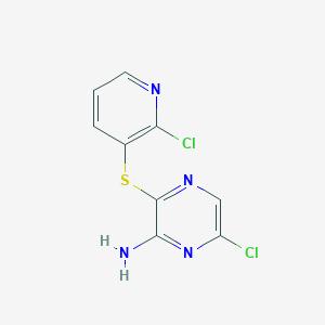 molecular formula C9H6Cl2N4S B15371289 6-Chloro-3-((2-chloropyridin-3-yl)thio)pyrazin-2-amine 