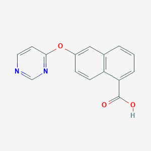 molecular formula C15H10N2O3 B15371432 6-(4-Pyrimidinyloxy)-1-naphthalenecarboxylic acid CAS No. 1017969-41-3