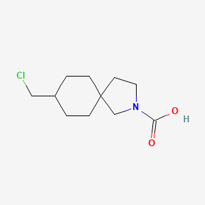 molecular formula C11H18ClNO2 B15372481 8-(Chloromethyl)-2-azaspiro[4.5]decane-2-carboxylic acid 