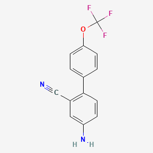 molecular formula C14H9F3N2O B15372564 4-Amino-4'-(trifluoromethoxy)-[1,1'-biphenyl]-2-carbonitrile 