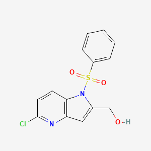 molecular formula C14H11ClN2O3S B15372594 (1-benzenesulfonyl-5-chloro-1H-pyrrolo[3,2-b]pyridin-2-yl)-methanol CAS No. 209286-87-3