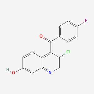 molecular formula C16H9ClFNO2 B15372606 (3-Chloro-7-hydroxyquinolin-4-yl)(4-fluorophenyl)methanone 