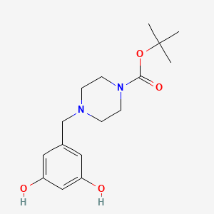 molecular formula C16H24N2O4 B15372620 4-(3,5-Dihydroxy-benzyl)-piperazine-1-carboxylic acid tert-butyl ester 