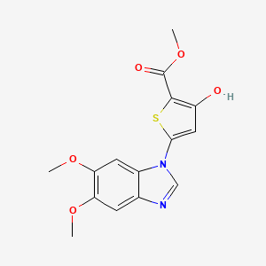 2-Thiophenecarboxylic acid, 5-(5,6-dimethoxy-1H-benzimidazol-1-yl)-3-hydroxy-, methyl ester