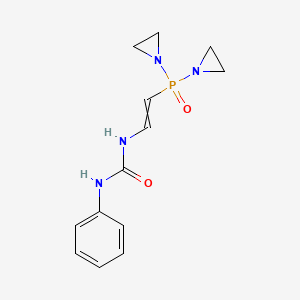 molecular formula C13H17N4O2P B15372680 1-(2-(Bis(1-aziridinyl)phosphinyl)vinyl)-3-phenylurea CAS No. 54948-22-0