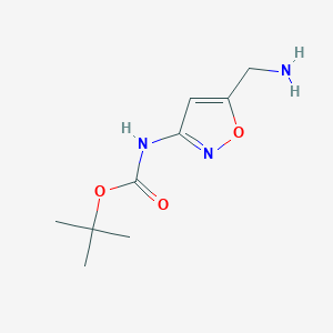 molecular formula C9H15N3O3 B15372777 tert-Butyl (5-(aminomethyl)isoxazol-3-yl)carbamate 