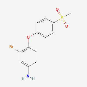 molecular formula C13H12BrNO3S B15372820 3-Bromo-4-(4-(methylsulfonyl)phenoxy)aniline 