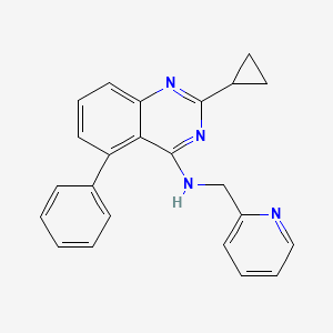 molecular formula C23H20N4 B15372850 2-cyclopropyl-5-phenyl-N-(pyridin-2-ylmethyl)quinazolin-4-amine 