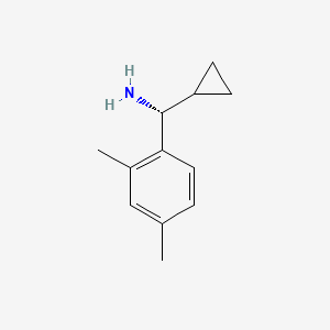 molecular formula C12H17N B15372872 (1R)(2,4-DIMETHYLPHENYL)CYCLOPROPYLMETHYLAMINE HCl 