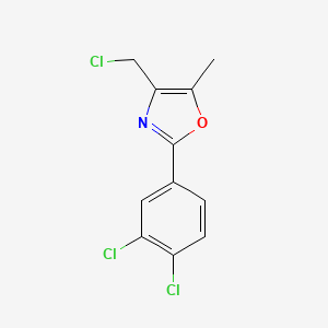 molecular formula C11H8Cl3NO B15373772 Oxazole, 4-(chloromethyl)-2-(3,4-dichlorophenyl)-5-methyl- CAS No. 832076-93-4