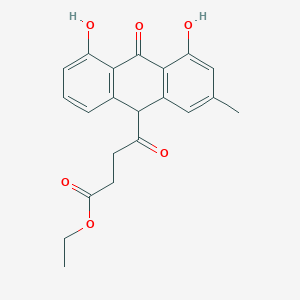 molecular formula C21H20O6 B153755 10-beta-Carbethoxypropionylchrysarobin CAS No. 127848-71-9