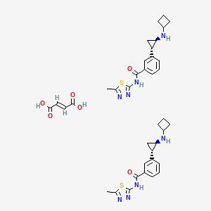 (E)-but-2-enedioic acid;3-[(1S,2R)-2-(cyclobutylamino)cyclopropyl]-N-(5-methyl-1,3,4-thiadiazol-2-yl)benzamide