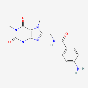 4-amino-N-[(1,3,7-trimethyl-2,6-dioxopurin-8-yl)methyl]benzamide