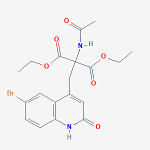 2-Acetylamino-2-(6-bromo-2-oxo-1,2-dihydro-quinolin-4-ylmethyl)-malonic acid diethyl ester (Rebamipide Impurity)