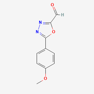 molecular formula C10H8N2O3 B15376648 5-(4-Methoxyphenyl)-1,3,4-oxadiazole-2-carbaldehyde 