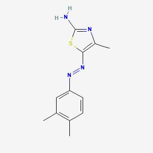 molecular formula C12H14N4S B15376679 N-[(2-Imino-4-methyl-1,3-thiazol-5-ylidene)amino]-3,4-dimethyl-aniline CAS No. 33175-05-2