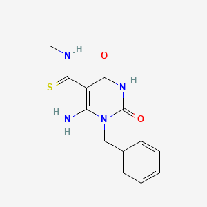 molecular formula C14H16N4O2S B15376681 6-amino-1-benzyl-N-ethyl-2,4-dioxopyrimidine-5-carbothioamide CAS No. 60663-65-2