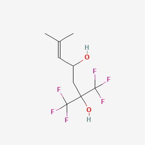 molecular formula C9H12F6O2 B15376693 6-Methyl-1,1,1-trifluoro-2-trifluoromethyl-5-heptene-2,4-diol CAS No. 34844-50-3