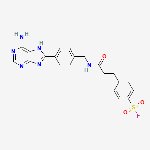 molecular formula C21H19FN6O3S B15376712 4-[3-[[4-(6-amino-7H-purin-8-yl)phenyl]methylamino]-3-oxopropyl]benzenesulfonyl fluoride CAS No. 42447-72-3