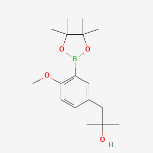 molecular formula C17H27BO4 B15376752 1-(4-Methoxy-3-(4,4,5,5-tetramethyl-1,3,2-dioxaborolan-2-yl)phenyl)-2-methylpropan-2-ol 