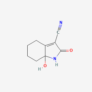 molecular formula C9H10N2O2 B15376753 7a-hydroxy-2-oxo-4,5,6,7-tetrahydro-1H-indole-3-carbonitrile CAS No. 77311-46-7