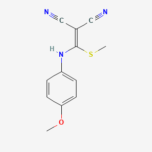 molecular formula C12H11N3OS B15376755 [(4-Methoxyanilino)(methylsulfanyl)methylidene]propanedinitrile CAS No. 85106-72-5