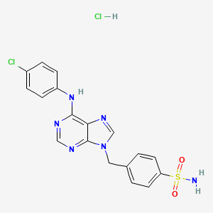 4-[[6-(4-Chloroanilino)purin-9-yl]methyl]benzenesulfonamide;hydrochloride