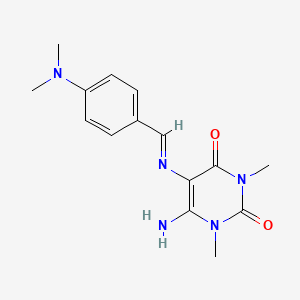 6-Amino-5-[[4-(dimethylamino)phenyl]methylideneamino]-1,3-dimethylpyrimidine-2,4-dione