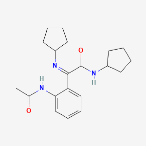 molecular formula C20H27N3O2 B15376932 (2z)-2-[2-(Acetylamino)phenyl]-n-cyclopentyl-2-(cyclopentylimino)ethanamide CAS No. 33306-17-1