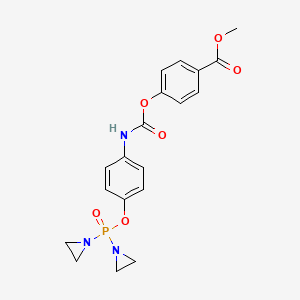 molecular formula C19H20N3O6P B15376979 Benzoic acid, 4-((((4-((bis(1-aziridinyl)phosphinyl)oxy)phenyl)amino)carbonyl)oxy)-, methyl ester CAS No. 41363-21-7