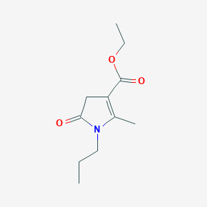 molecular formula C11H17NO3 B15376998 Ethyl 2-methyl-5-oxo-1-propyl-4,5-dihydro-1h-pyrrole-3-carboxylate CAS No. 6942-12-7