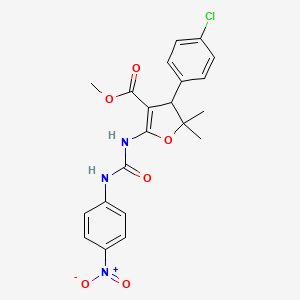 Methyl 4-(4-chlorophenyl)-5,5-dimethyl-2-{[(4-nitrophenyl)carbamoyl]amino}-4,5-dihydrofuran-3-carboxylate