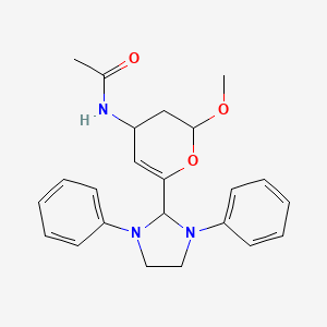 molecular formula C23H27N3O3 B15377134 N-[6-(1,3-diphenylimidazolidin-2-yl)-2-methoxy-3,4-dihydro-2H-pyran-4-yl]acetamide CAS No. 69975-43-5