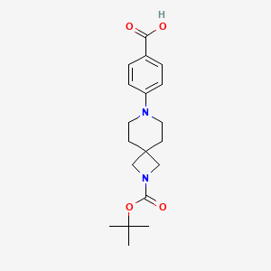 molecular formula C19H26N2O4 B15377230 4-(2-(tert-Butoxycarbonyl)-2,7-diazaspiro[3.5]nonan-7-yl)benzoic acid 