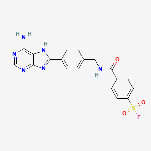 molecular formula C19H15FN6O3S B15377245 4-[[4-(6-amino-7H-purin-8-yl)phenyl]methylcarbamoyl]benzenesulfonyl fluoride CAS No. 42447-66-5