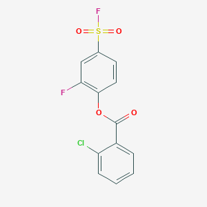 molecular formula C13H7ClF2O4S B15377249 2-Fluoro-4-(fluorosulfonyl)phenyl 2-chlorobenzoate CAS No. 23379-10-4