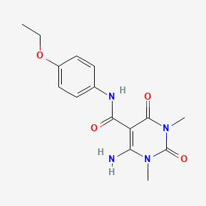 5-Pyrimidinecarboxamide, 1,2,3,4-tetrahydro-6-amino-1,3-dimethyl-2,4-dioxo-N-(4-ethoxyphenyl)-