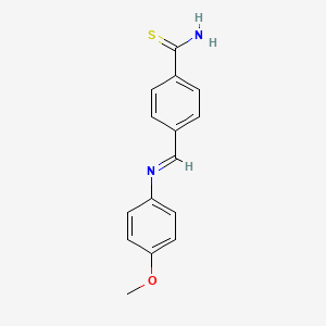 4-{(E)-[(4-Methoxyphenyl)imino]methyl}benzene-1-carbothioamide