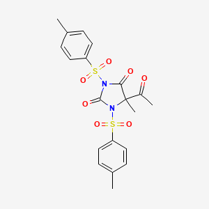 molecular formula C20H20N2O7S2 B15377292 5-Acetyl-5-methyl-1,3-bis[(4-methylphenyl)sulfonyl]imidazolidine-2,4-dione CAS No. 18354-47-7