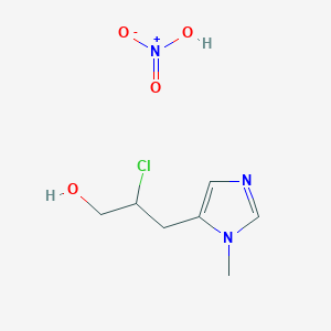 molecular formula C7H12ClN3O4 B15377302 2-Chloro-3-(3-methylimidazol-4-yl)propan-1-ol CAS No. 65096-26-6