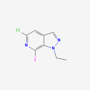 molecular formula C8H7ClIN3 B15377362 5-chloro-1-ethyl-7-iodo-1H-pyrazolo[3,4-c]pyridine 