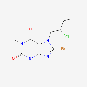 8-bromo-7-(2-chlorobutyl)-1,3-dimethyl-2,3,6,7-tetrahydro-1H-purine-2,6-dione