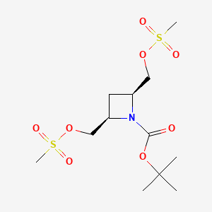 molecular formula C12H23NO8S2 B15377455 tert-butyl (2R,4S)-2,4-bis(methylsulfonyloxymethyl)azetidine-1-carboxylate CAS No. 2387562-32-3