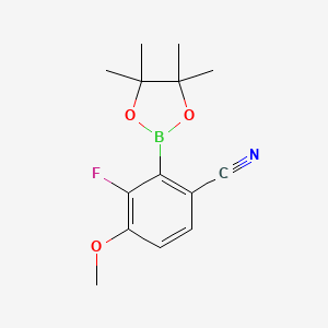 molecular formula C14H17BFNO3 B15377466 Benzonitrile, 3-fluoro-4-methoxy-2-(4,4,5,5-tetramethyl-1,3,2-dioxaborolan-2-YL)- 