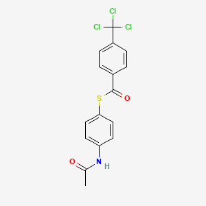 molecular formula C16H12Cl3NO2S B15377497 N-(4-{[4-(Trichloromethyl)benzoyl]sulfanyl}phenyl)ethanimidic acid CAS No. 81269-26-3