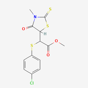 Methyl [(4-chlorophenyl)sulfanyl](3-methyl-4-oxo-2-sulfanylidene-1,3-thiazolidin-5-yl)acetate