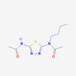 molecular formula C10H16N4O2S B15377576 N-(5-Acetamido-1,3,4-thiadiazol-2-YL)-N-butyl-acetamide CAS No. 91006-38-1