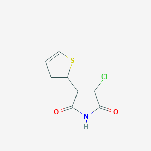 molecular formula C9H6ClNO2S B15377725 3-Chloro-4-(5-methylthiophen-2-yl)-1H-pyrrole-2,5-dione CAS No. 66312-06-9