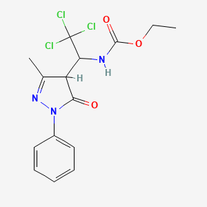 ethyl N-[2,2,2-trichloro-1-(3-methyl-5-oxo-1-phenyl-4,5-dihydro-1H-pyrazol-4-yl)ethyl]carbamate