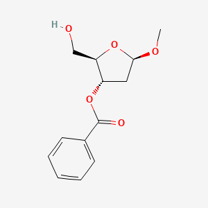 (2R,3S,5R)-2-(Hydroxymethyl)-5-methoxyoxolan-3-YL benzoate